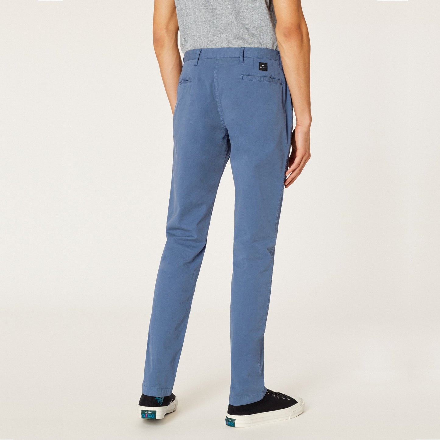 - Slim Fit Stretch Cotton Chinos - Light Blue