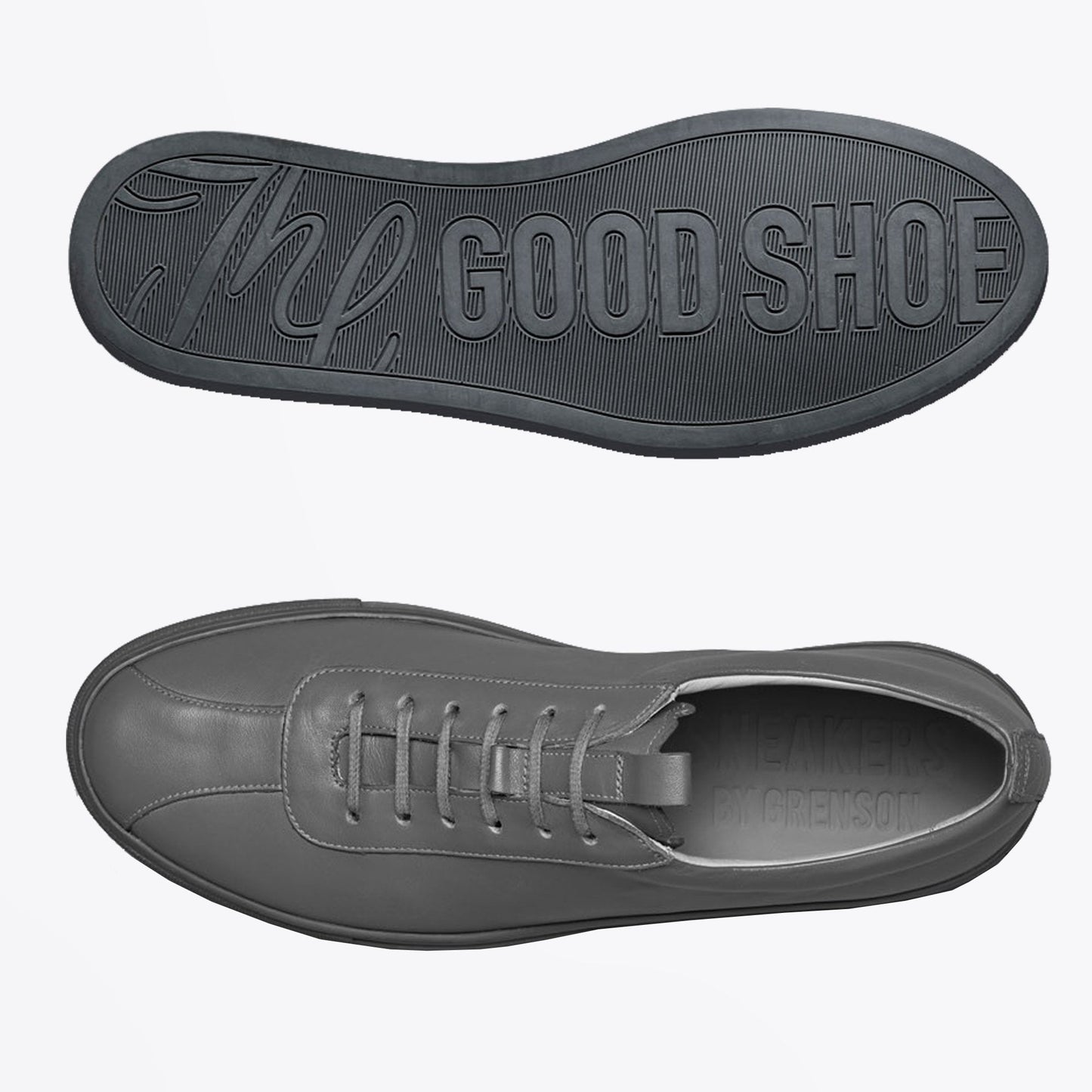 - Sneaker 1 - Leather Tennis Shoe - Dark Grey