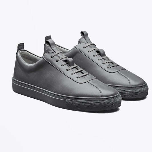 - Sneaker 1 - Leather Tennis Shoe - Dark Grey