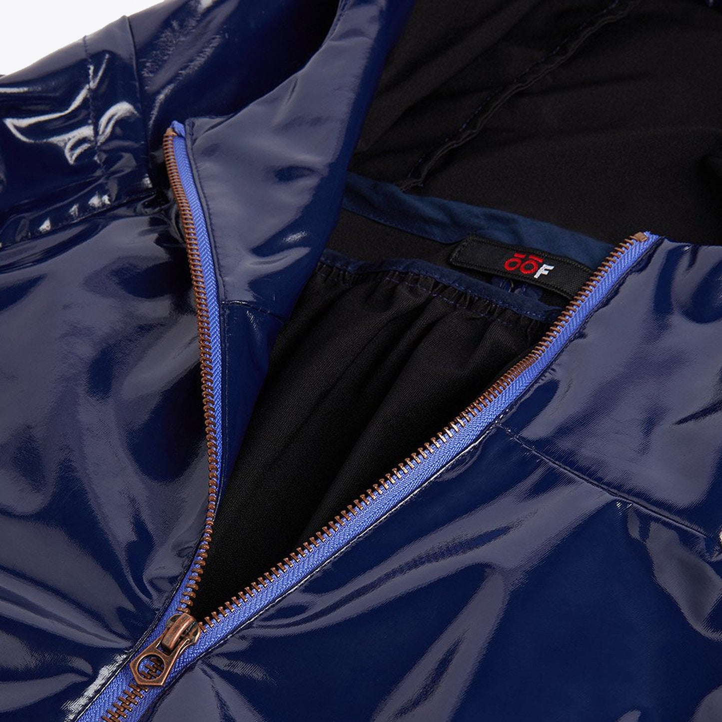 - Short Hooded PVC Jacket - Navy