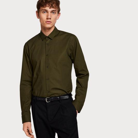- Slim Fit Stretch Shirt - Green