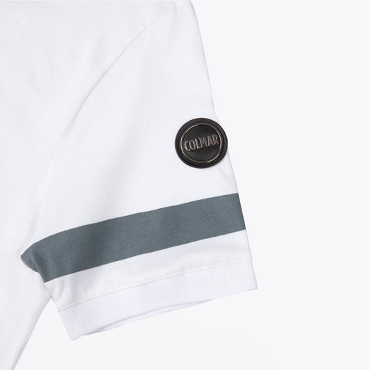 - Stripe Polo T-shirt - White