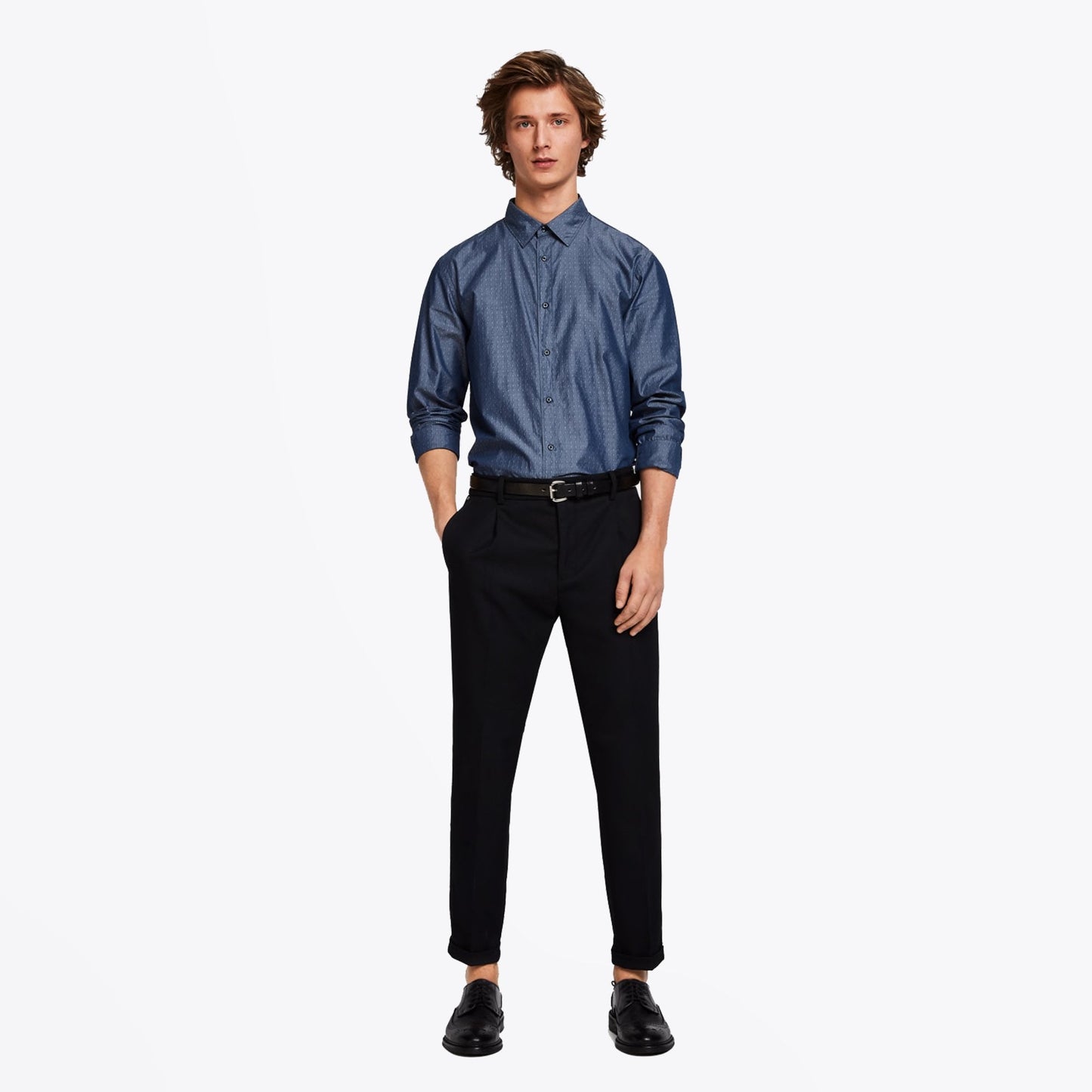 - Yarn Dyed Shirt - Blue