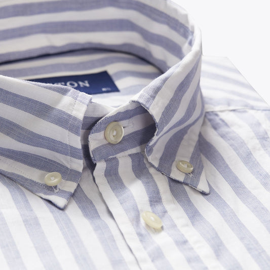 - Stripe Twill Shirt - Blue/White
