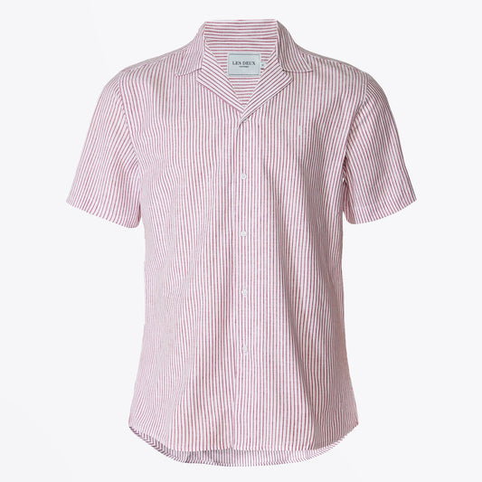 - Simon Stripe Shirt - Red/White