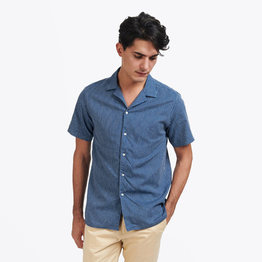 - Simon Stripe Shirt - Blue/White