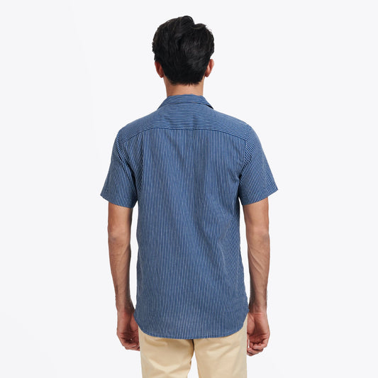 - Simon Stripe Shirt - Blue/White