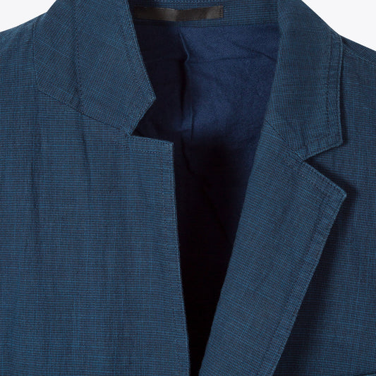 Houndstooth Blazer - Navy