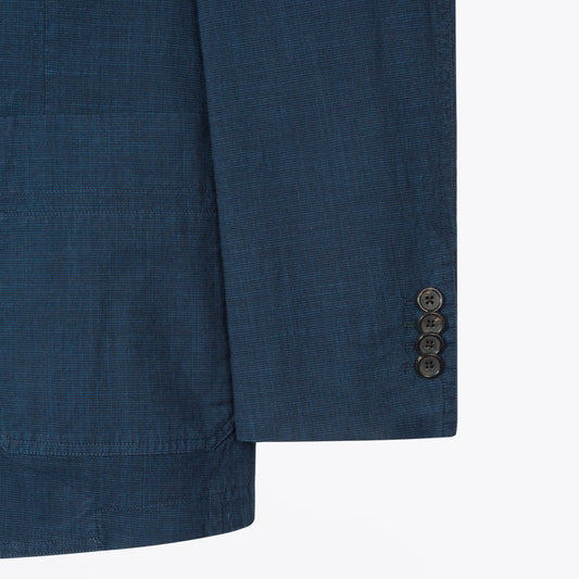 Houndstooth Blazer - Navy