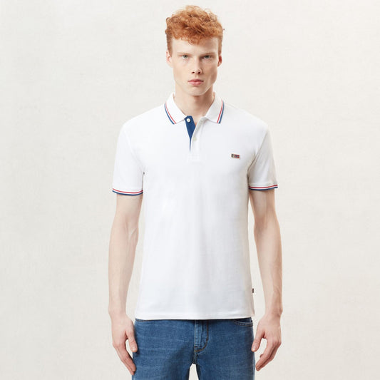 - Taly Stripe Polo T-shirt - White