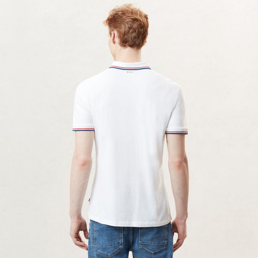 - Taly Stripe Polo T-shirt - White