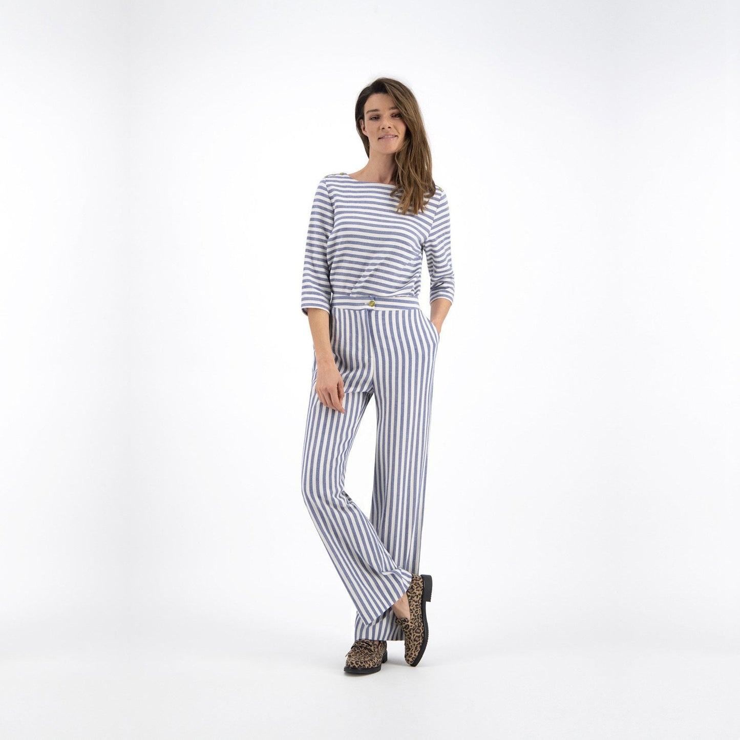 - Striped Trousers - Blue/White