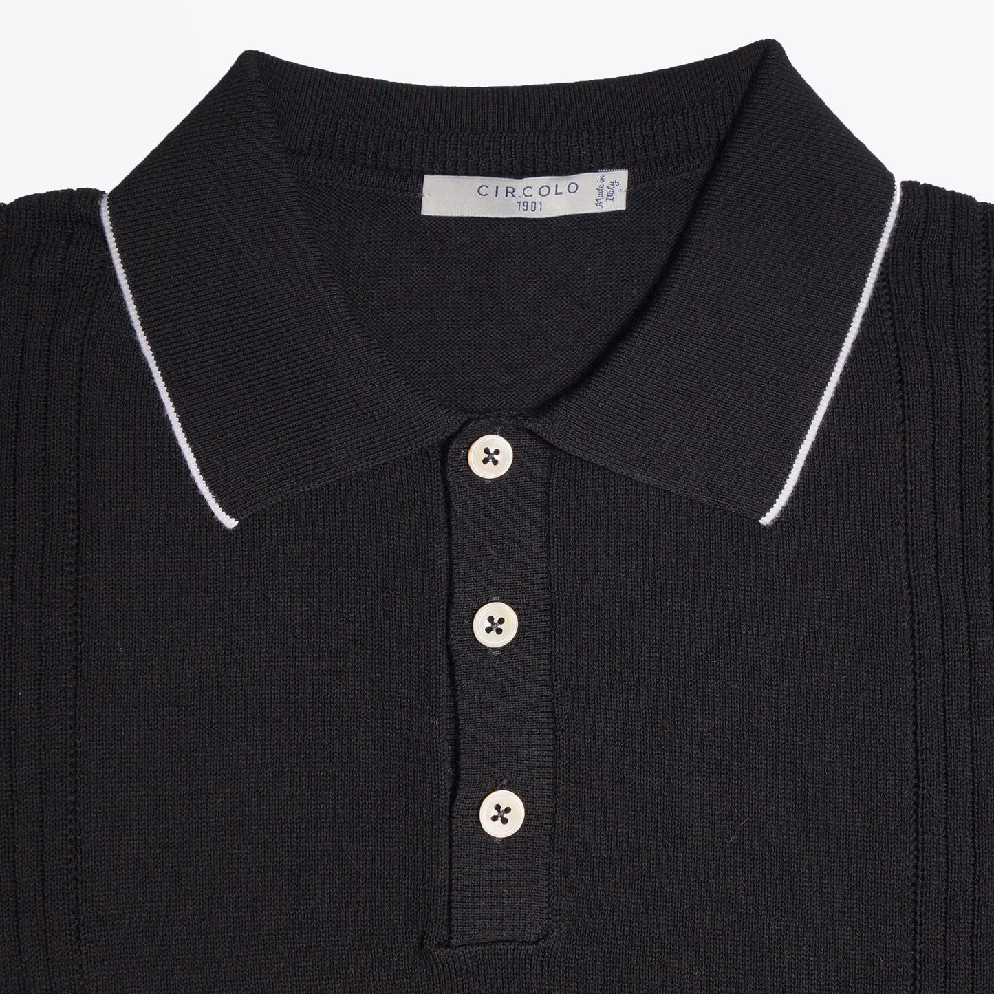 - Stripe Polo T-shirt - Black