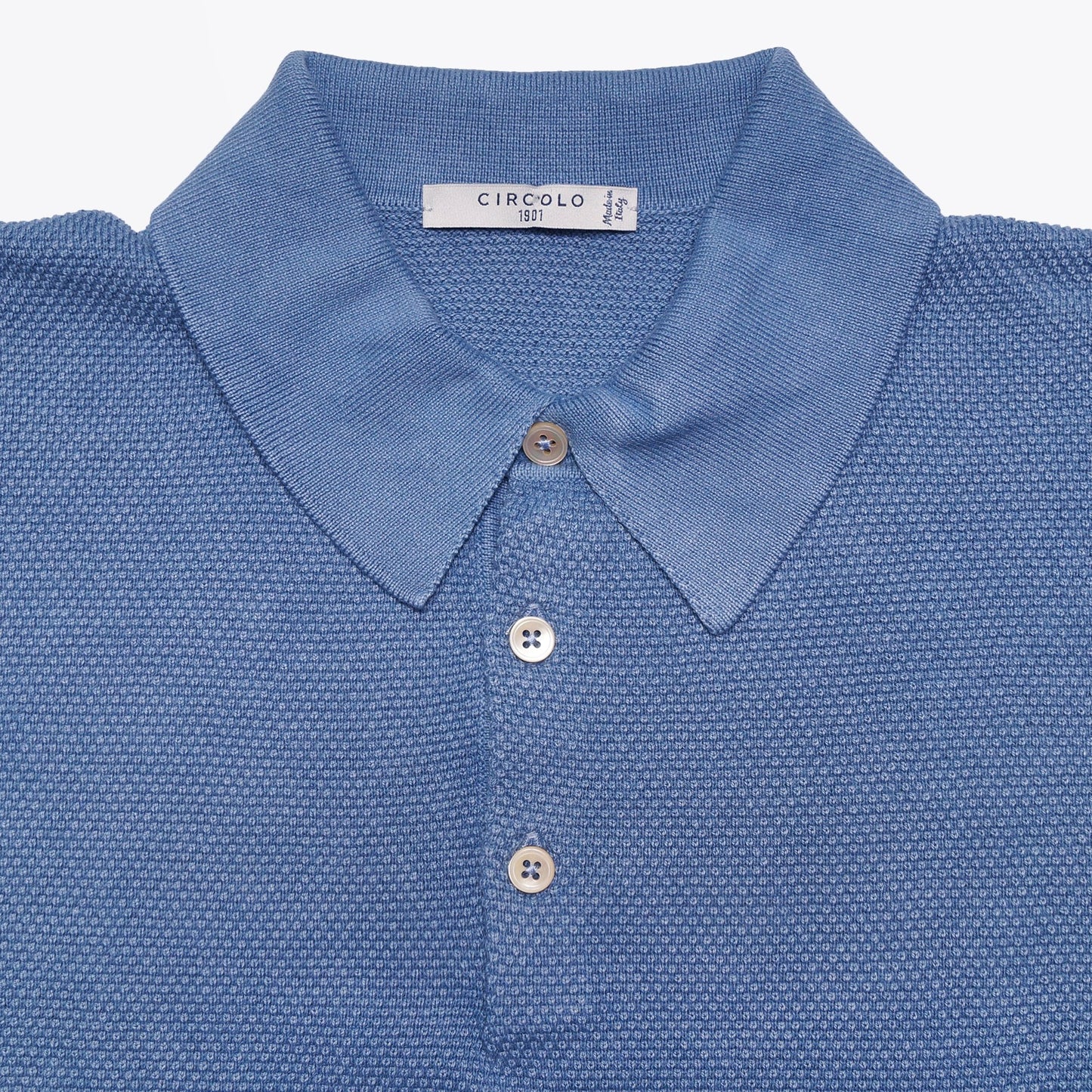 - Textured Polo T-shirt - Blue
