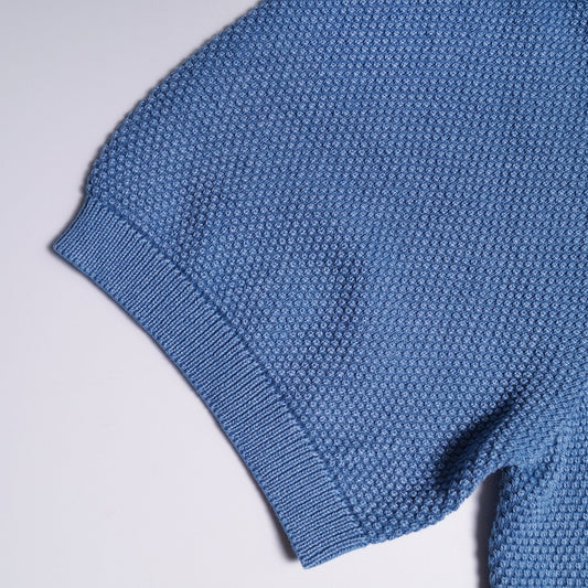 - Textured Polo T-shirt - Blue
