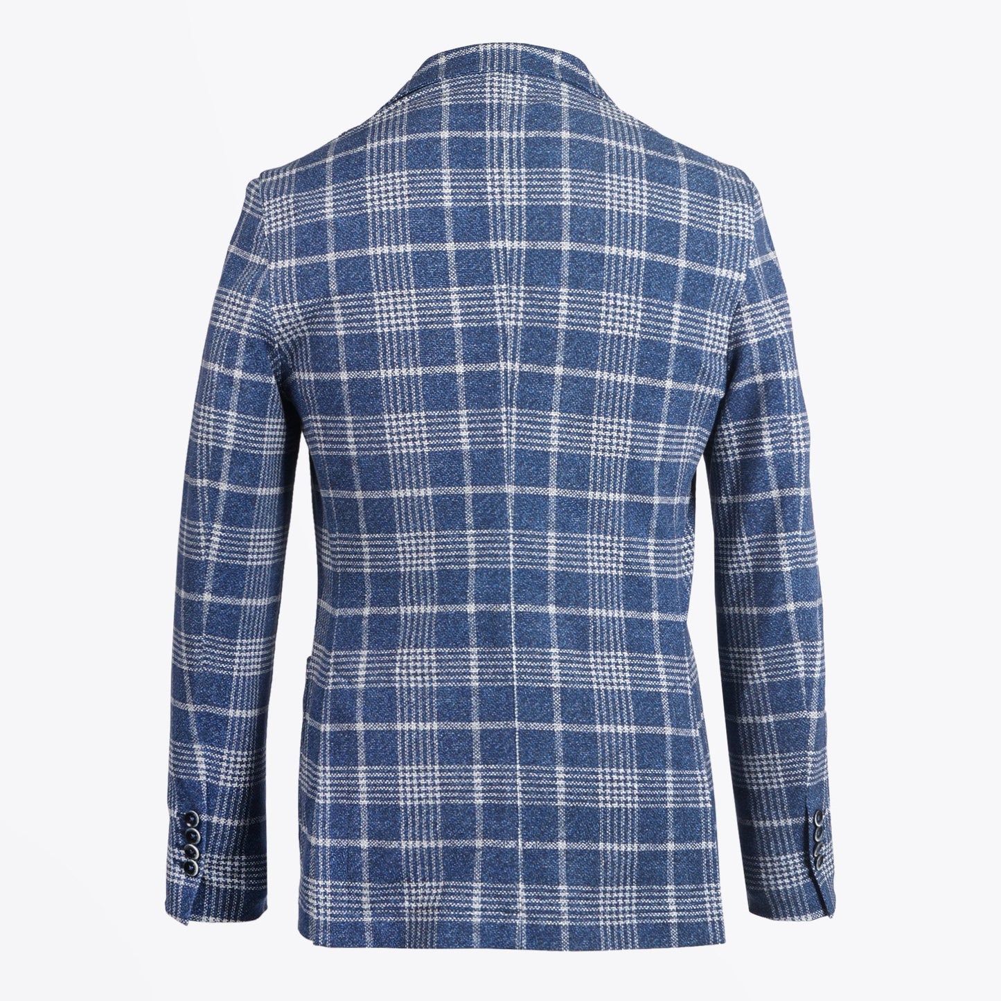 - Soft Check Summer Blazer - Blue/White