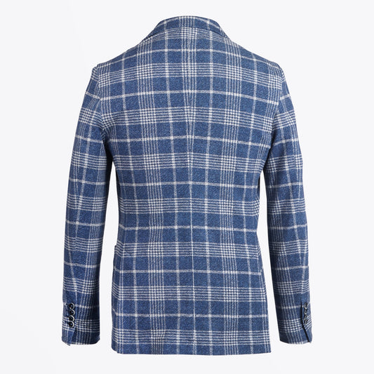- Soft Check Summer Blazer - Blue/White