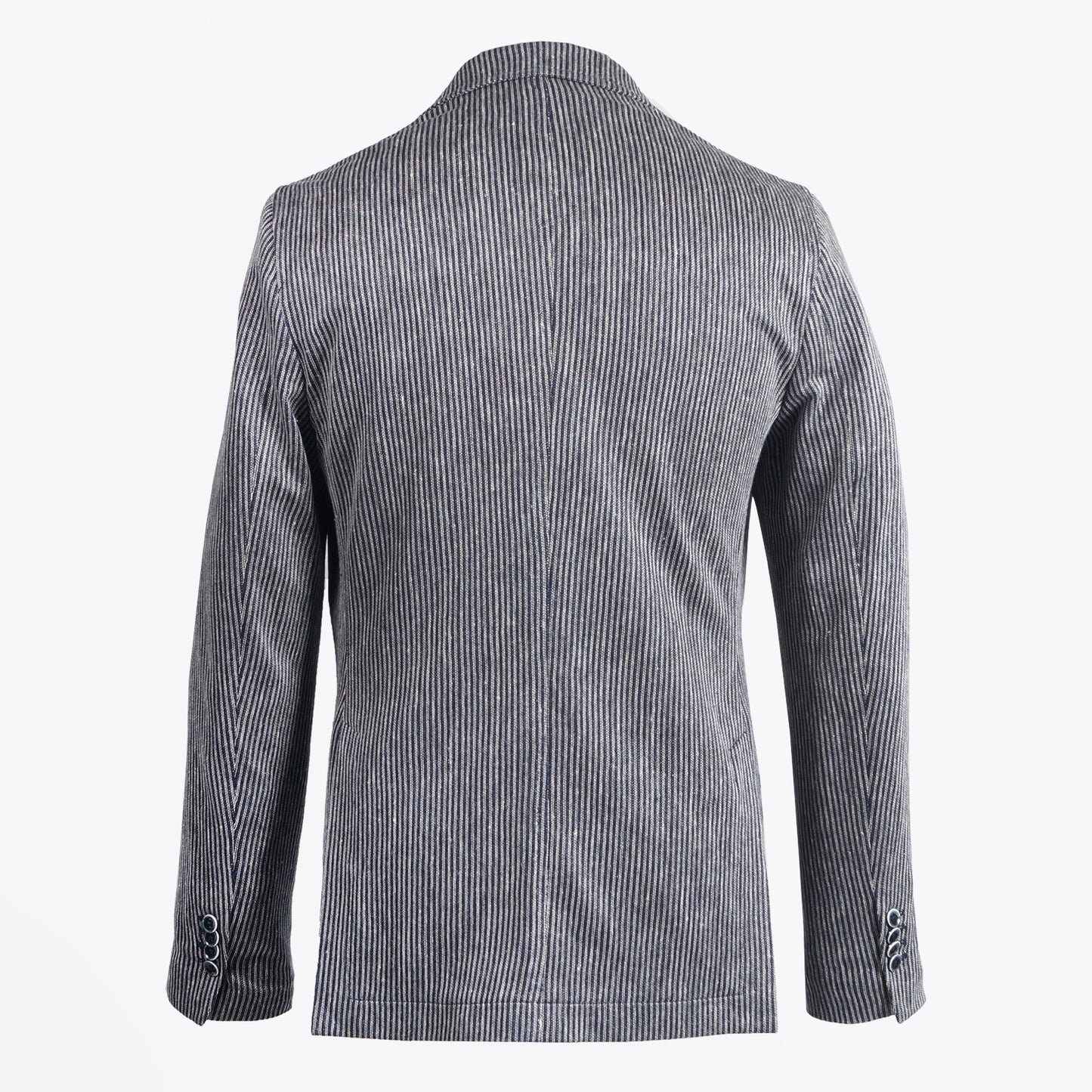 Woven Stripe Blazer - Blue/Grey