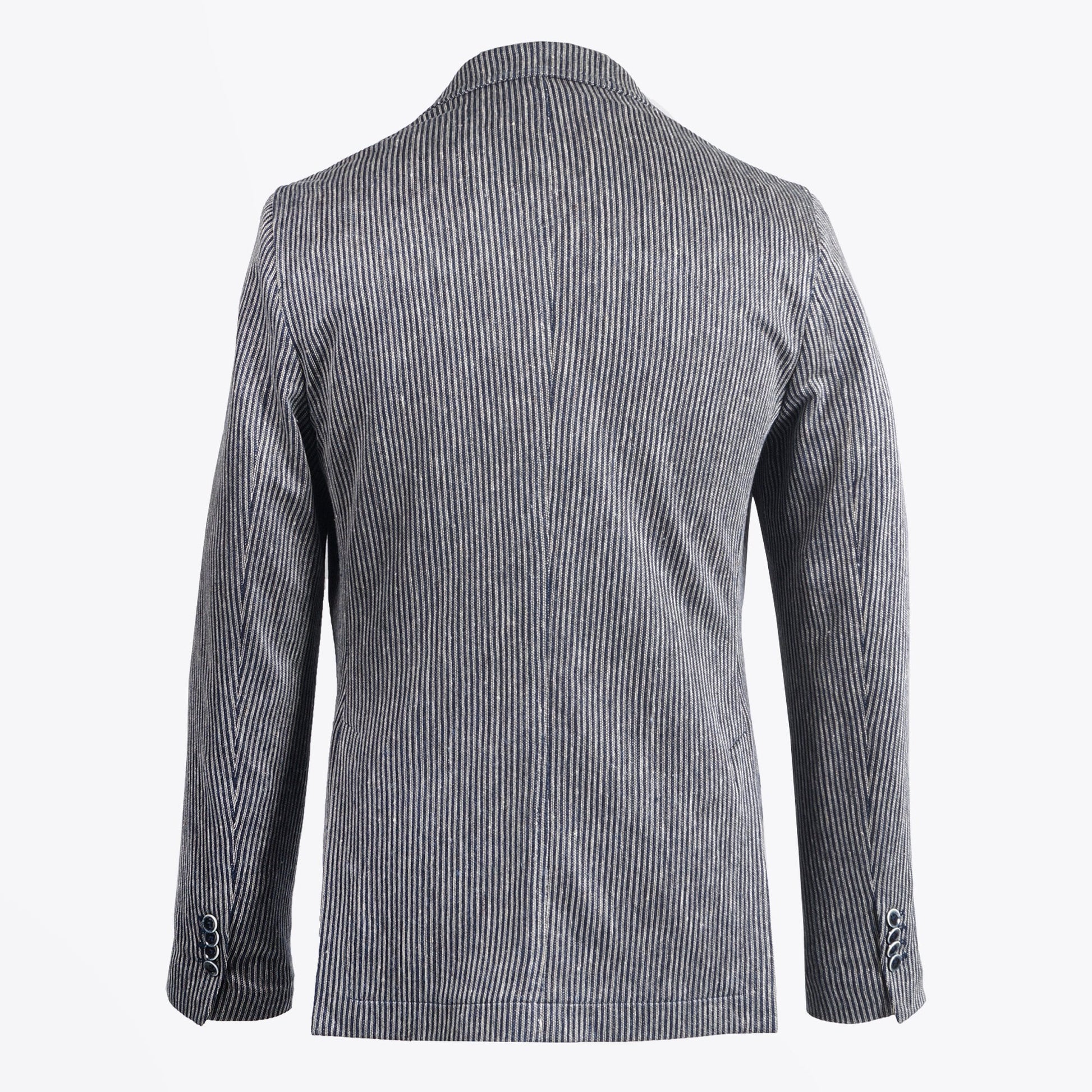 Circolo Woven Stripe Blazer - Blue/Grey