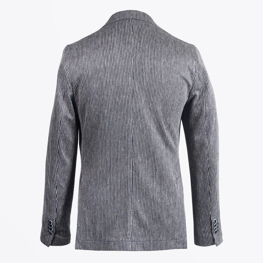 Woven Stripe Blazer - Blue/Grey