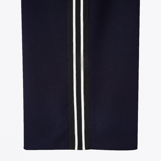 - Side-Stripe Wool Trousers - Navy