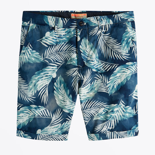 - Palm Printed Shorts - Blue/Green