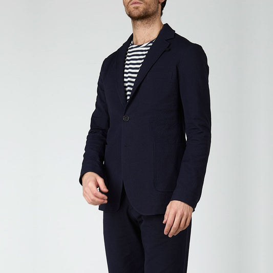 - Theobald Seersucker Jacket - Navy