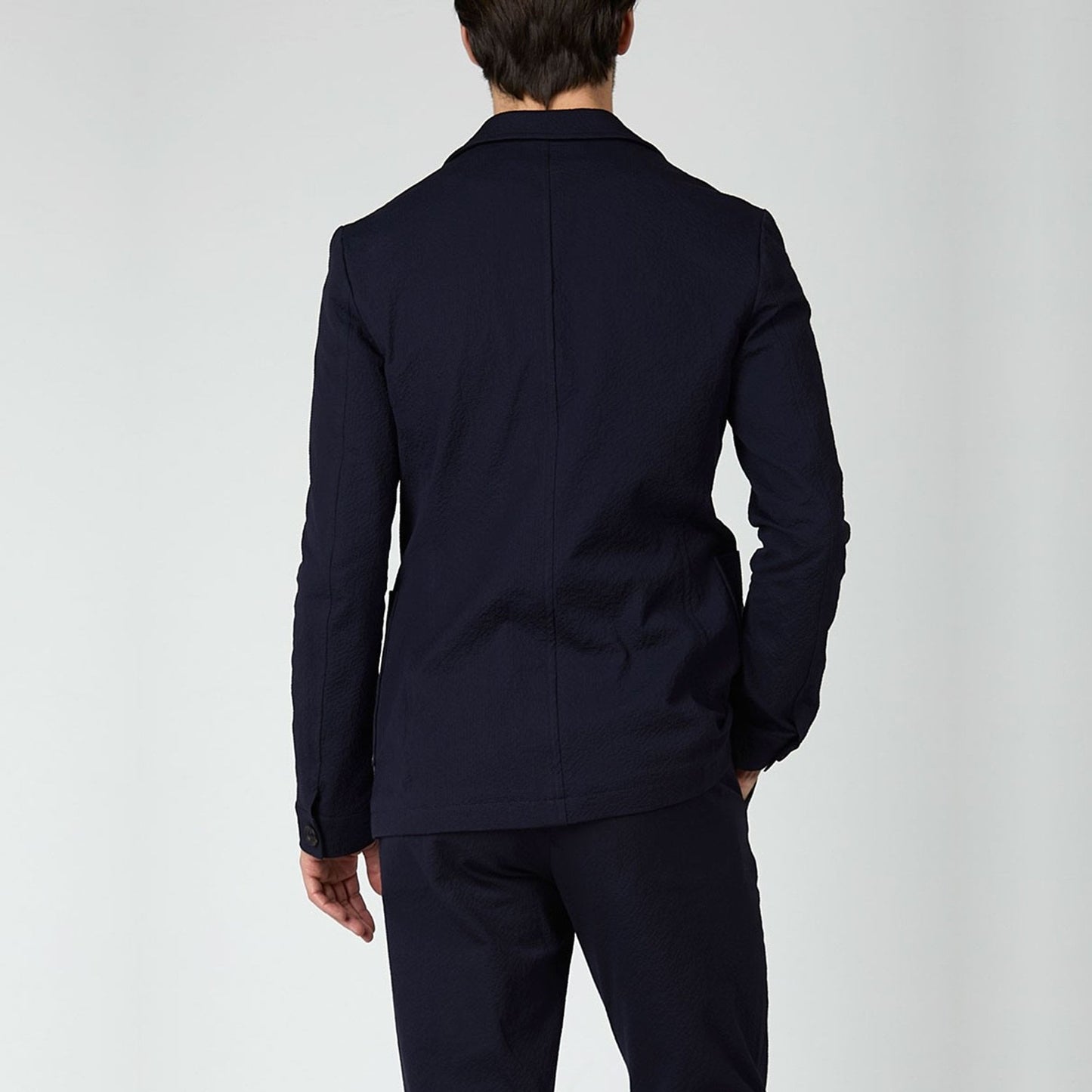 - Theobald Seersucker Jacket - Navy