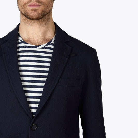- Theobald Seersucker Jacket - Navy