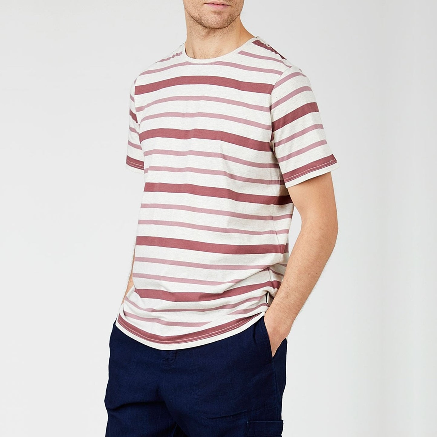 - Conduit Marl Stripe T-shirt - Pink