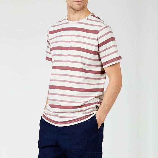 - Conduit Marl Stripe T-shirt - Pink