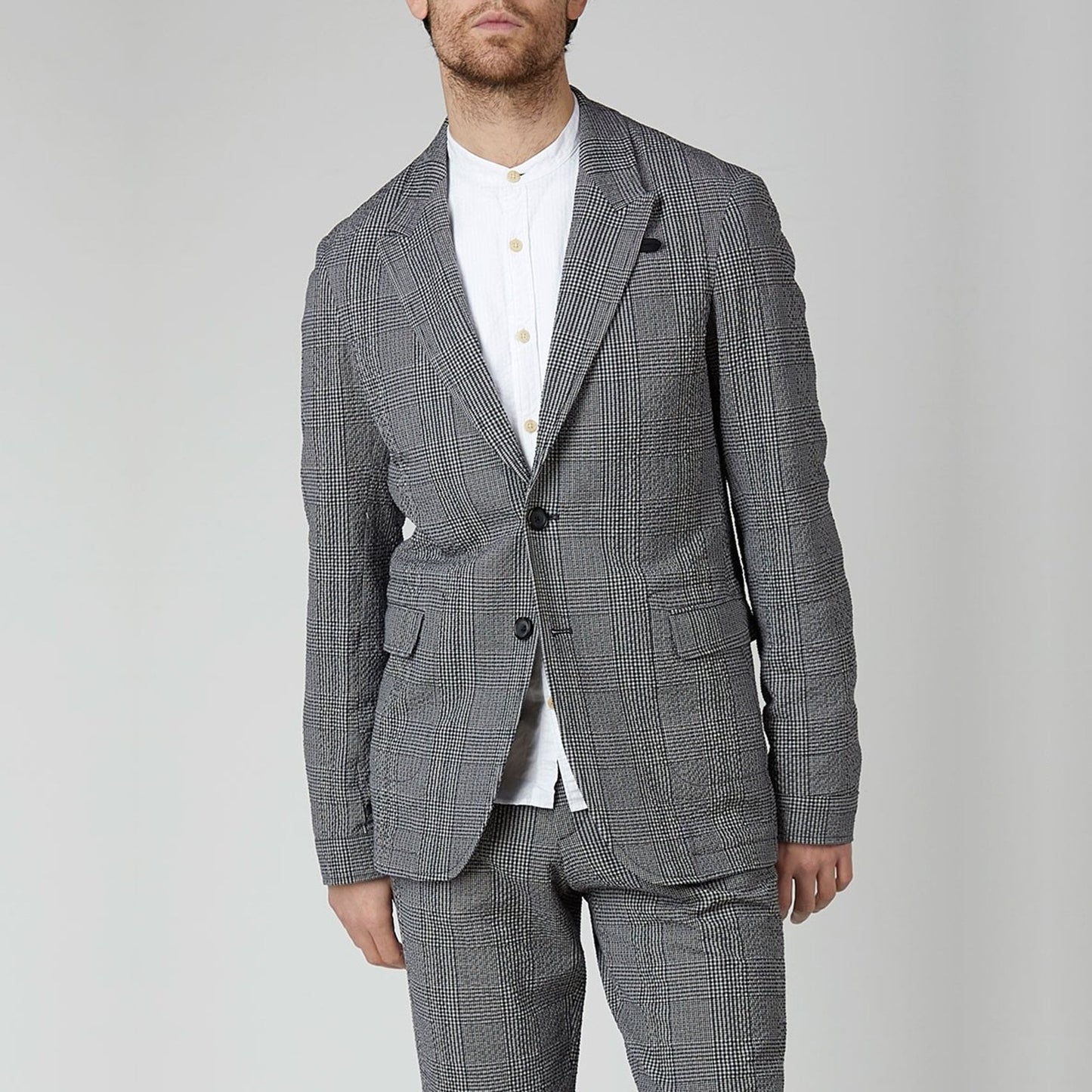 - Brookes Checked Jacket - Blue