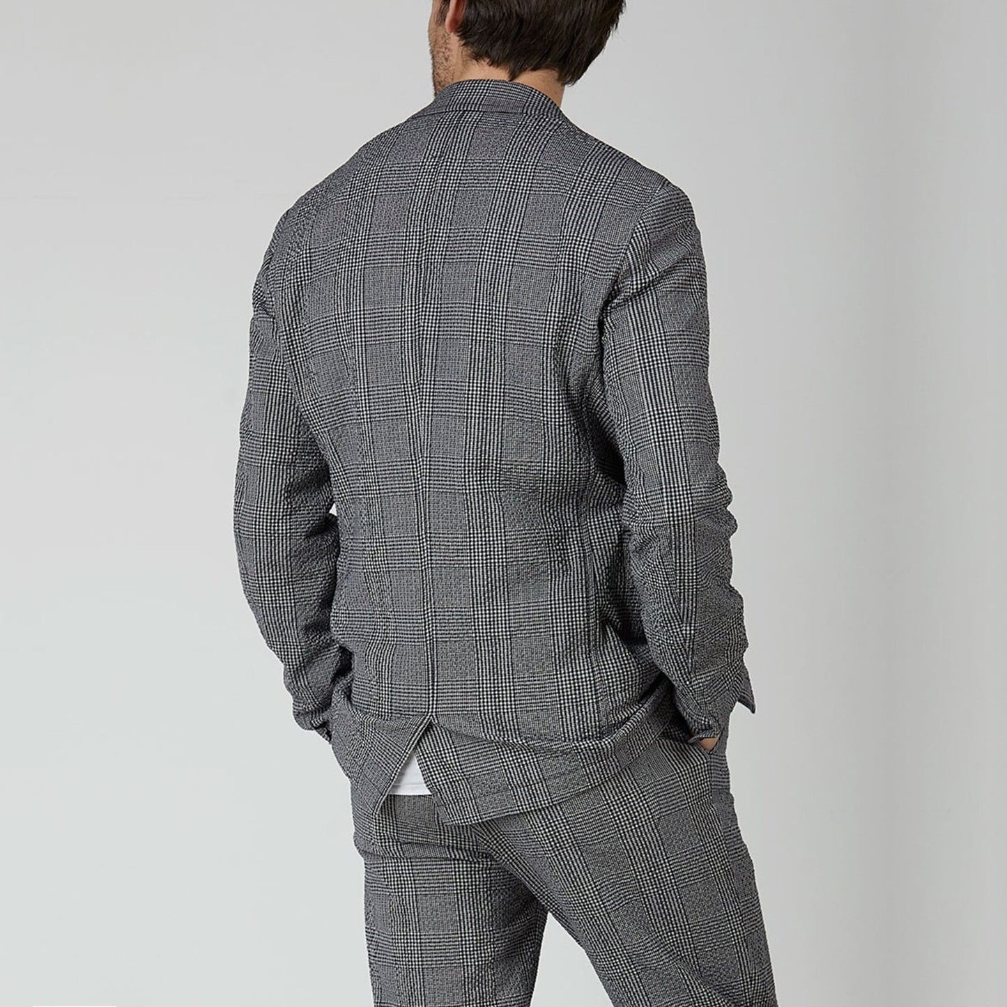 - Brookes Checked Jacket - Blue