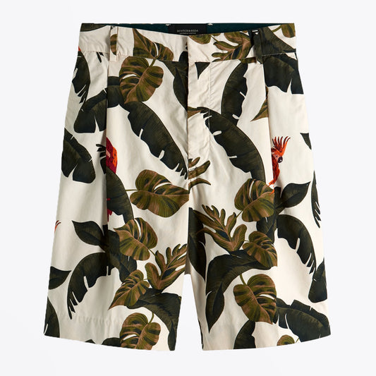 Jungle Print Shorts - Beige/Multi