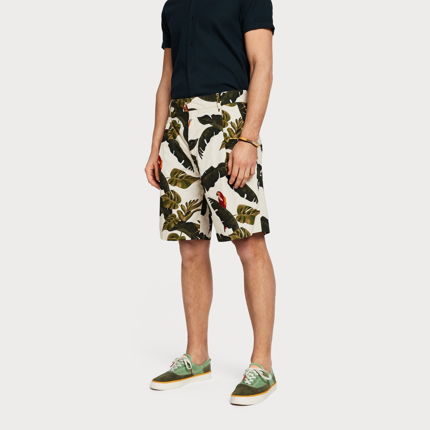 - Jungle Print Shorts - Beige/Multi