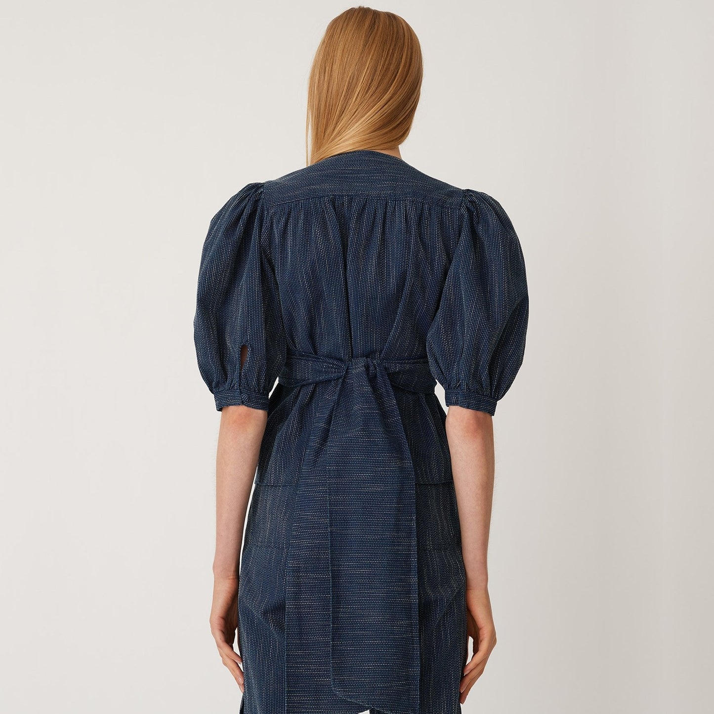 - Ava Puff Sleeve Top - Navy