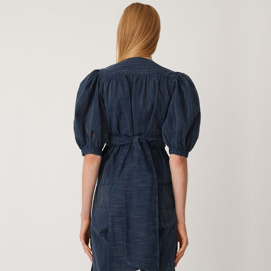 - Ava Puff Sleeve Top - Navy