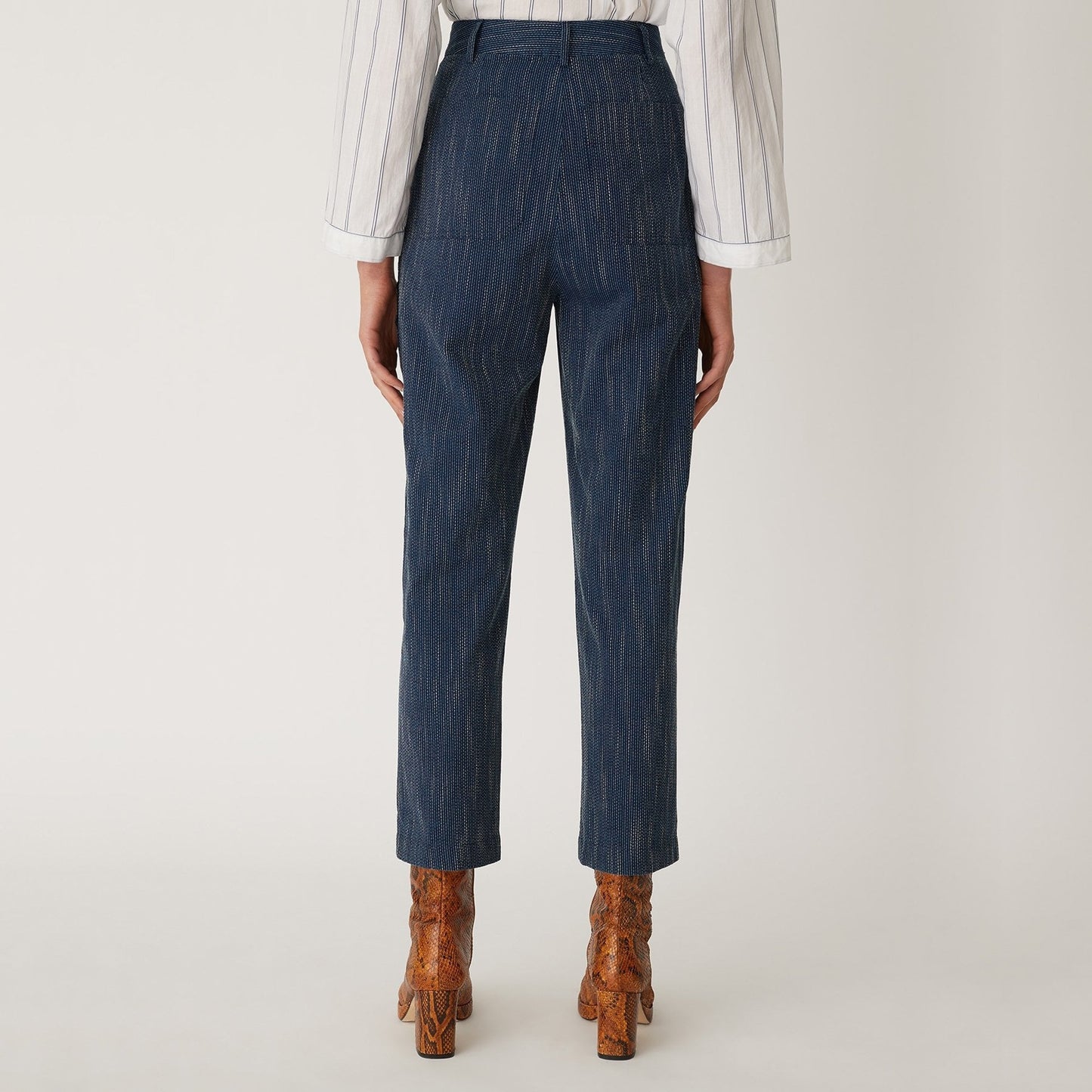 - Daxton Pinstripe Trousers - Navy