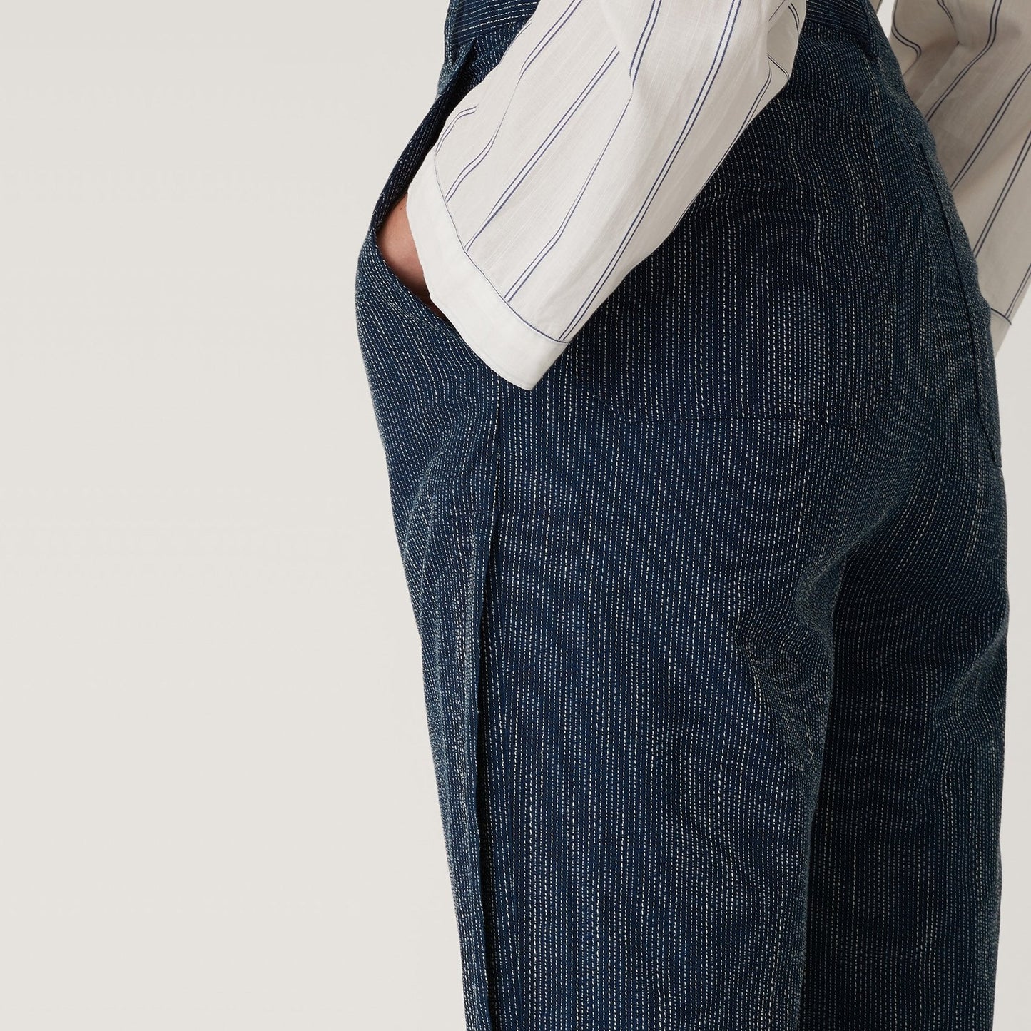 - Daxton Pinstripe Trousers - Navy