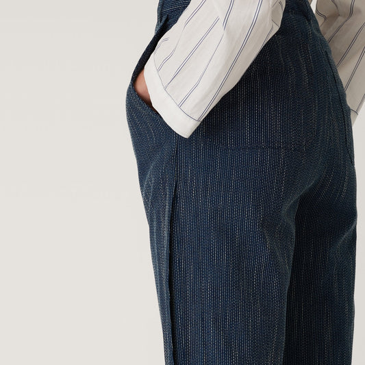 - Daxton Pinstripe Trousers - Navy
