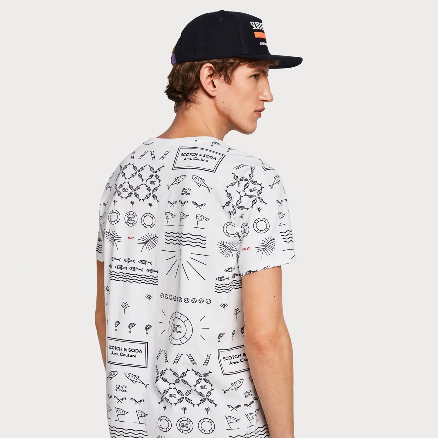 Nautical Print Tee - White