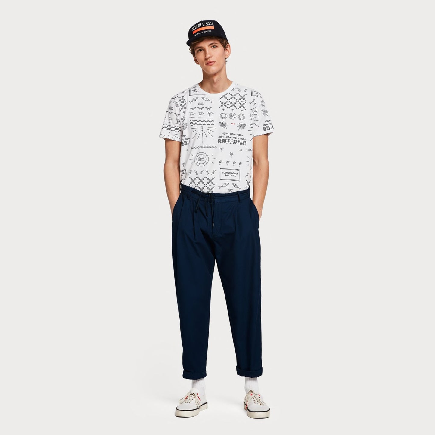 Nautical Print Tee - White