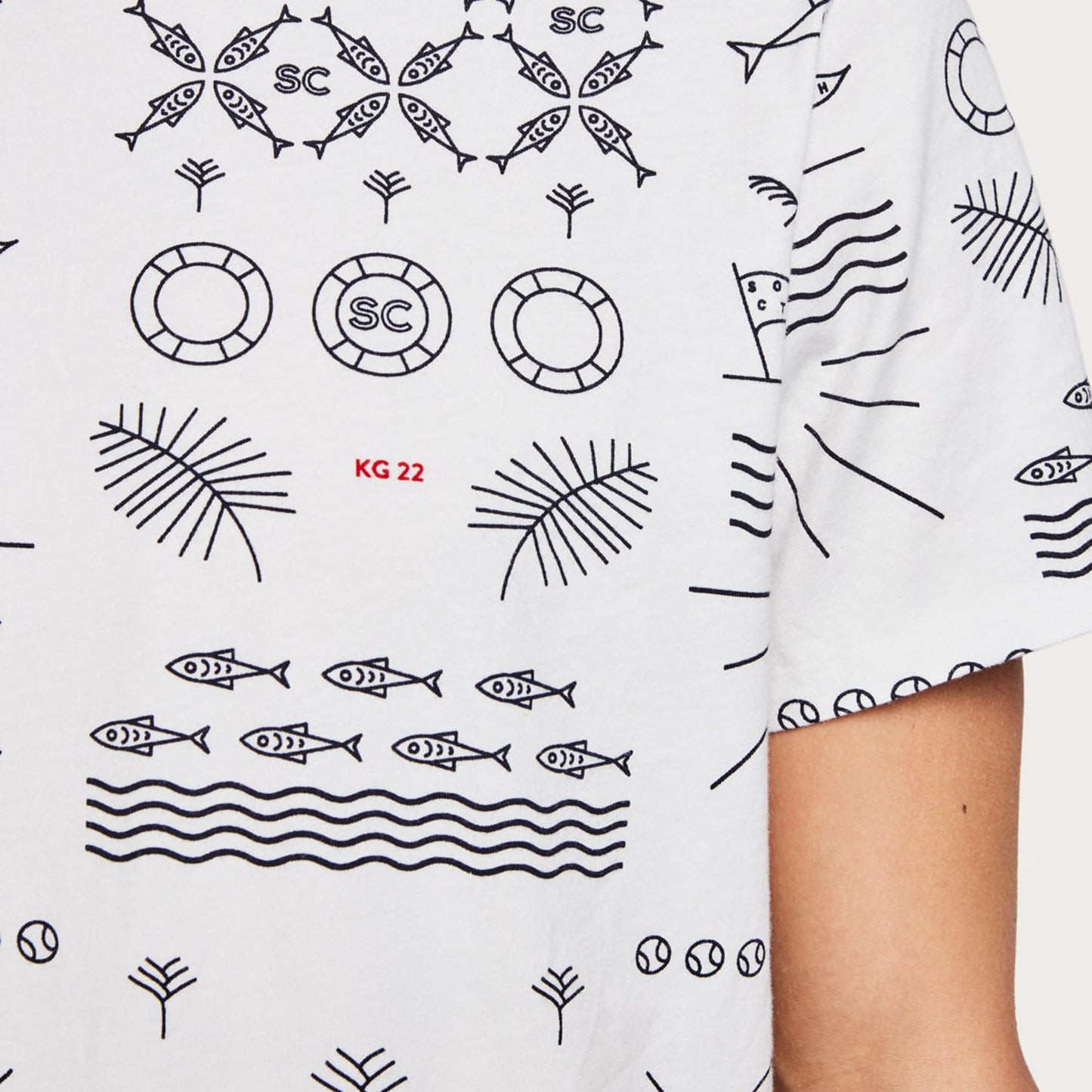 Nautical Print Tee - White