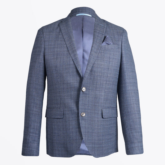 - Textured Wool Blazer - Navy