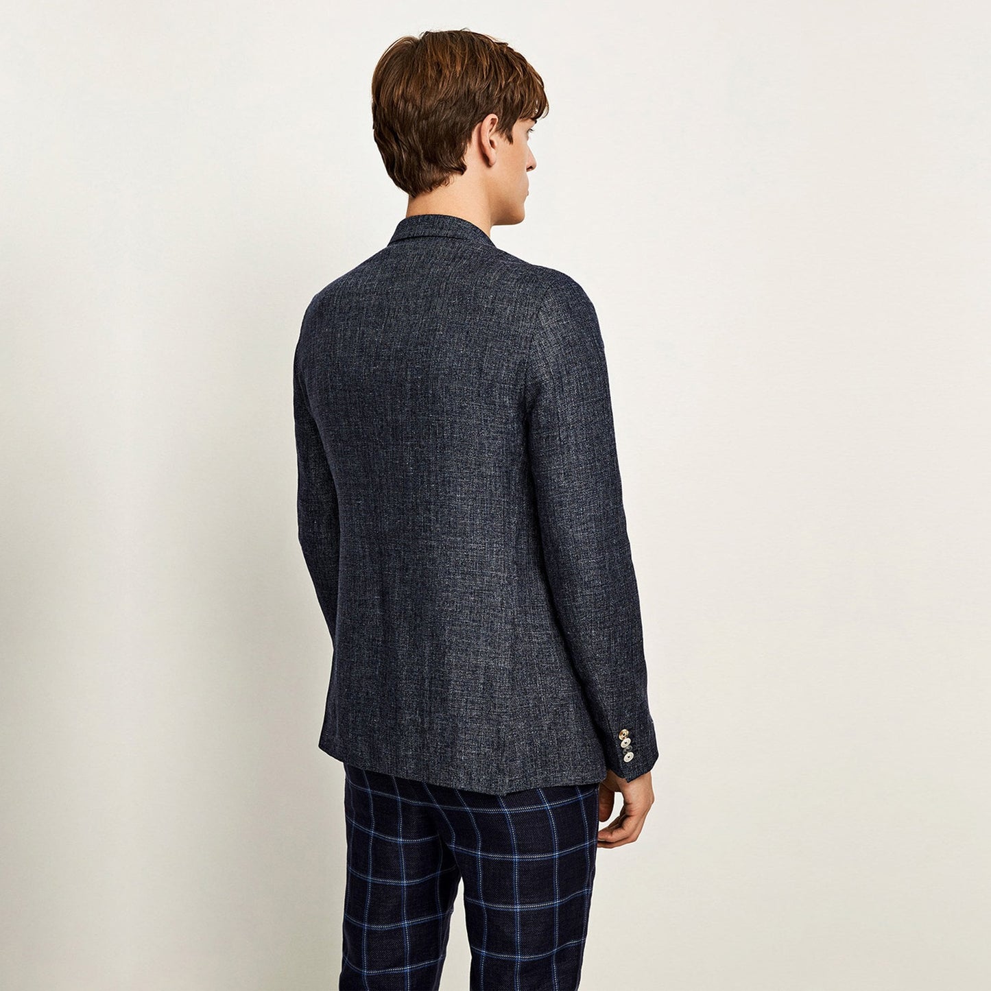 - Star Wool/Linen Blazer - Navy