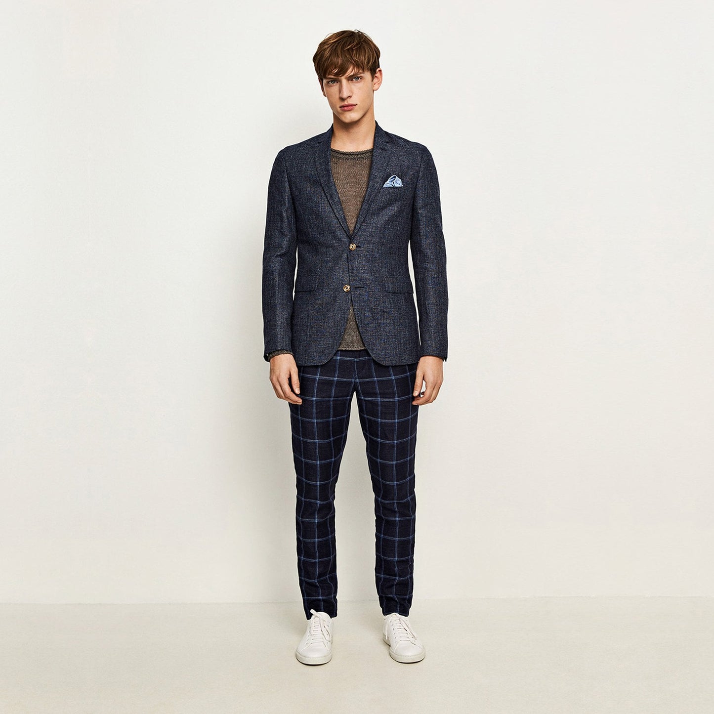 - Star Wool/Linen Blazer - Navy