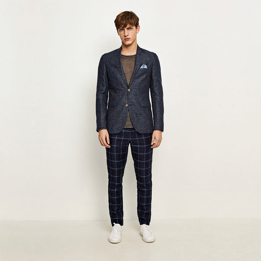 - Star Wool/Linen Blazer - Navy