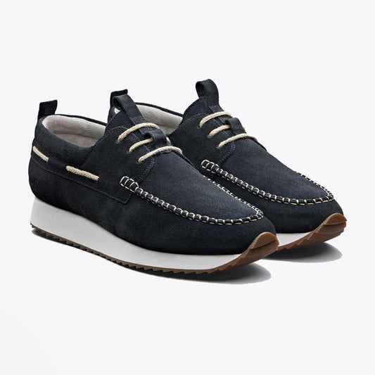 - Sneaker 15 - Suede Boat Shoe - Deep Blue