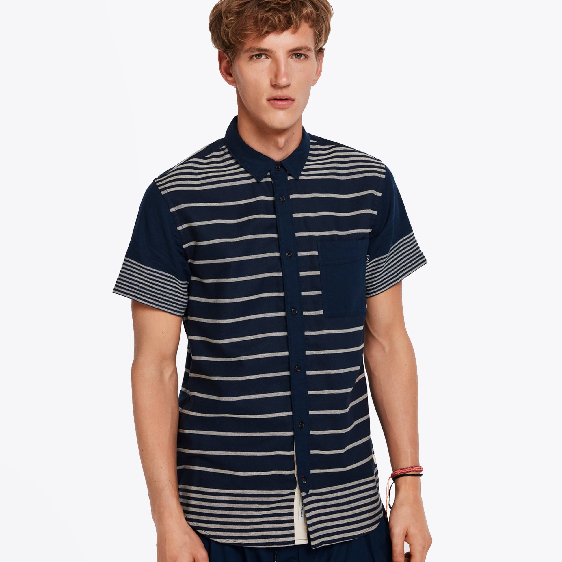 Scotch Mixed Stripe Shirt - Navy