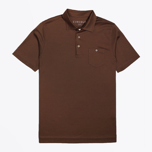 - Cotton Pocket T-shirt - Brown